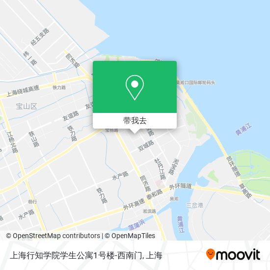 上海行知学院学生公寓1号楼-西南门地图