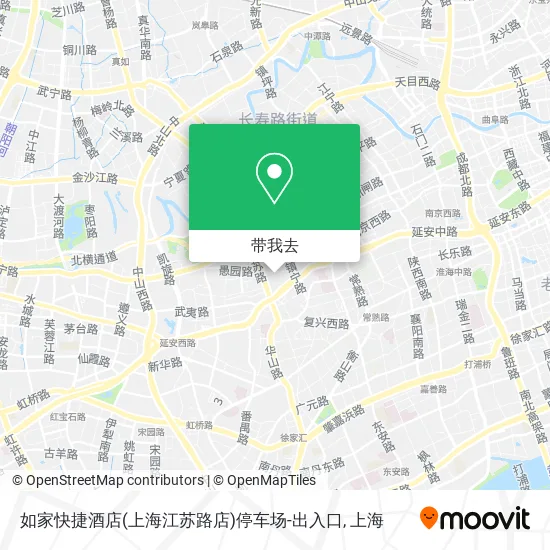 如家快捷酒店(上海江苏路店)停车场-出入口地图