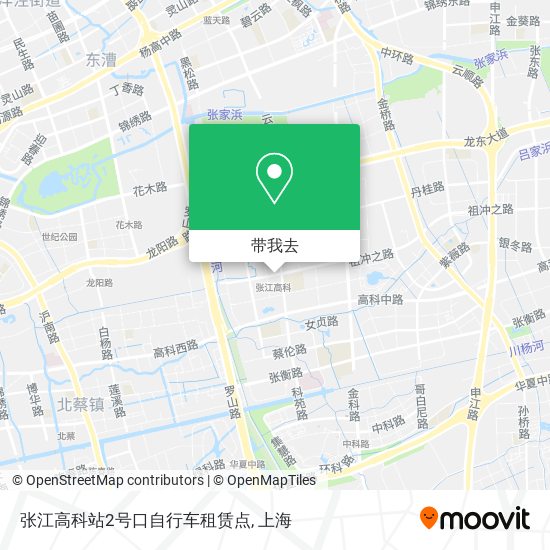 张江高科站2号口自行车租赁点地图