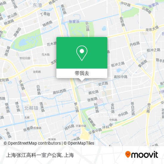 上海张江高科一室户公寓地图