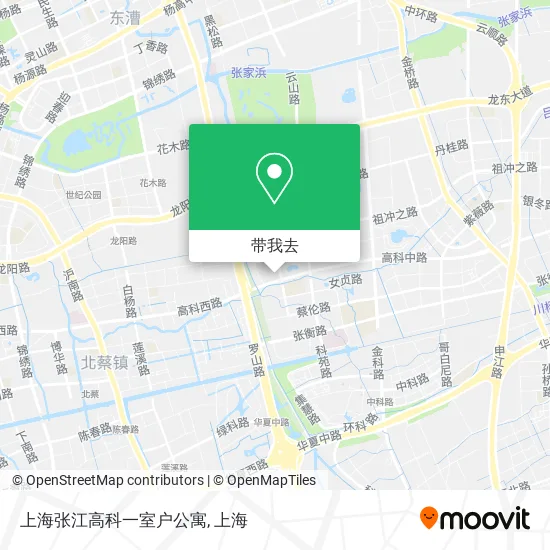 上海张江高科一室户公寓地图