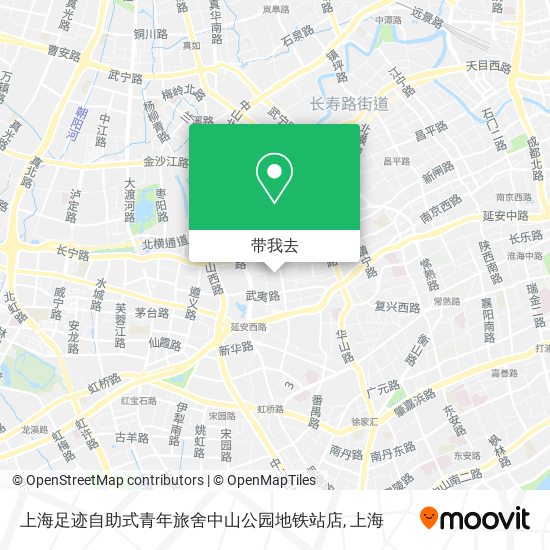 上海足迹自助式青年旅舍中山公园地铁站店地图