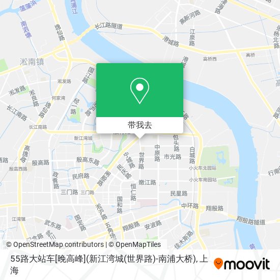 55路大站车[晚高峰](新江湾城(世界路)-南浦大桥)地图