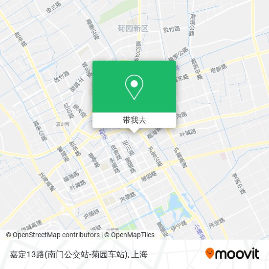 嘉定13路(南门公交站-菊园车站)地图