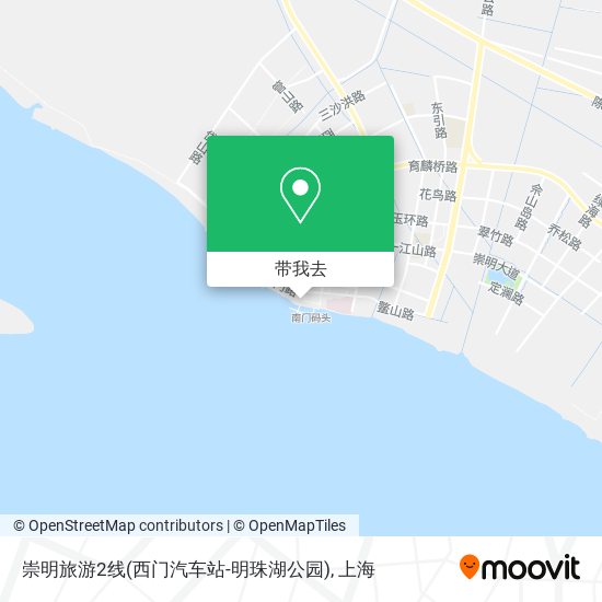 崇明旅游2线(西门汽车站-明珠湖公园)地图
