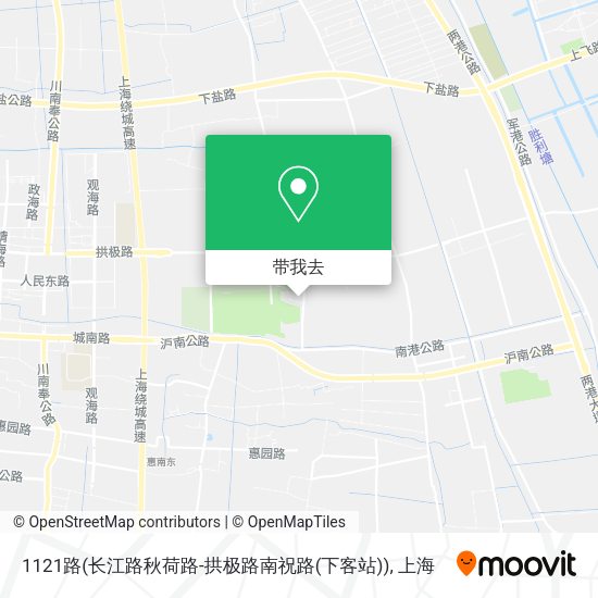 1121路(长江路秋荷路-拱极路南祝路(下客站))地图