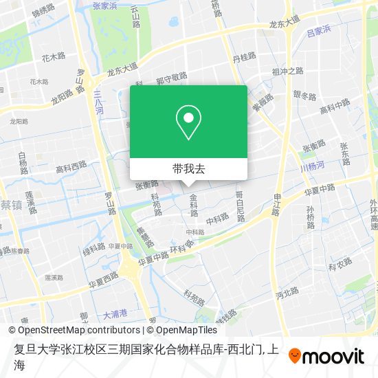 复旦大学张江校区三期国家化合物样品库-西北门地图