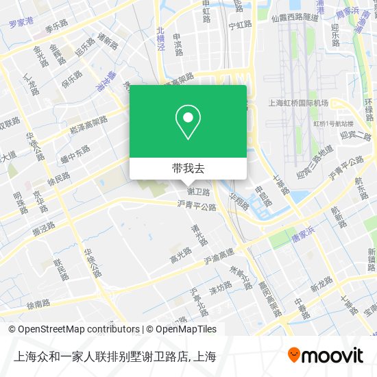 上海众和一家人联排别墅谢卫路店地图