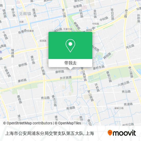 上海市公安局浦东分局交警支队第五大队地图