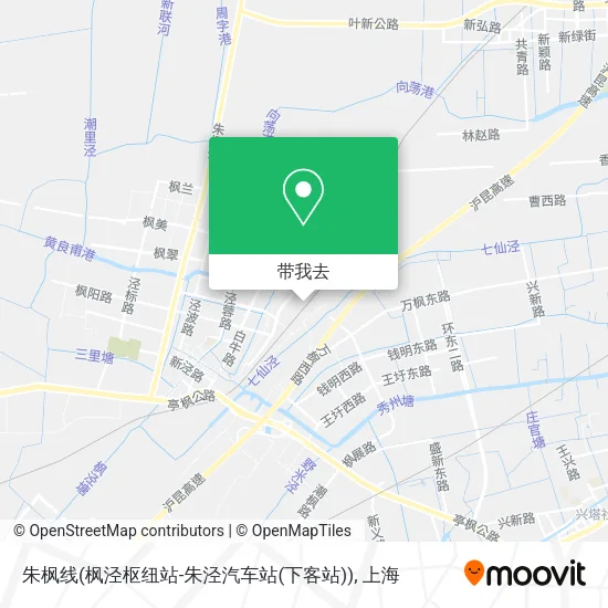 朱枫线(枫泾枢纽站-朱泾汽车站(下客站))地图