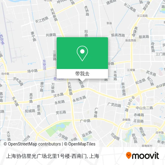 上海协信星光广场北里1号楼-西南门地图