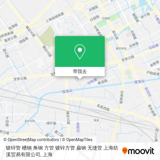 镀锌管 槽钢 角钢 方管 镀锌方管 扁钢 无缝管 上海纺溪贸易有限公司地图