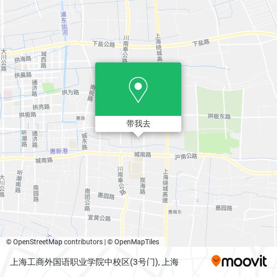 上海工商外国语职业学院中校区(3号门)地图
