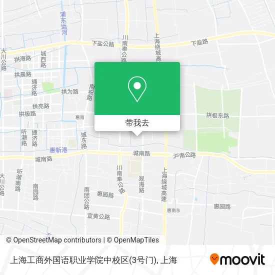 上海工商外国语职业学院中校区(3号门)地图