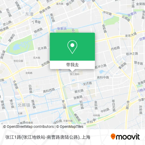 张江1路(张江地铁站-南曹路唐陆公路)地图