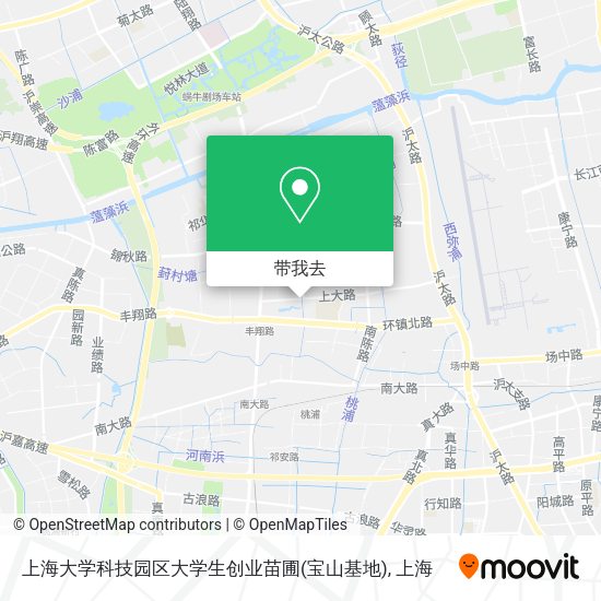 上海大学科技园区大学生创业苗圃(宝山基地)地图