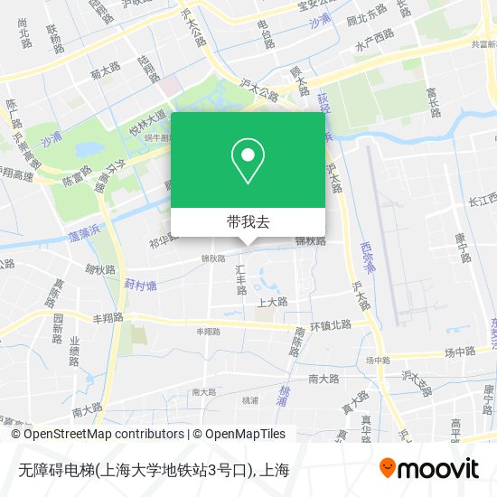 无障碍电梯(上海大学地铁站3号口)地图