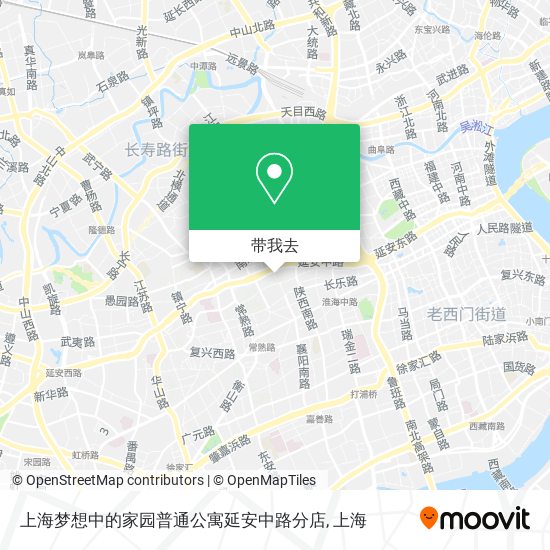 上海梦想中的家园普通公寓延安中路分店地图