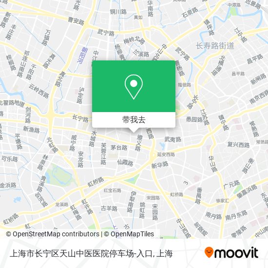 上海市长宁区天山中医医院停车场-入口地图