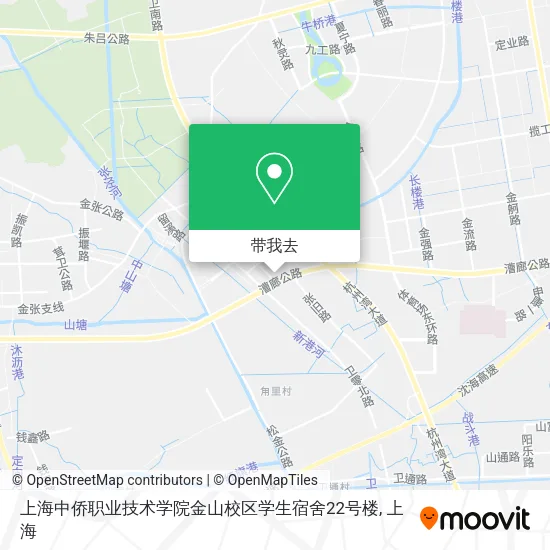 上海中侨职业技术学院金山校区学生宿舍22号楼地图