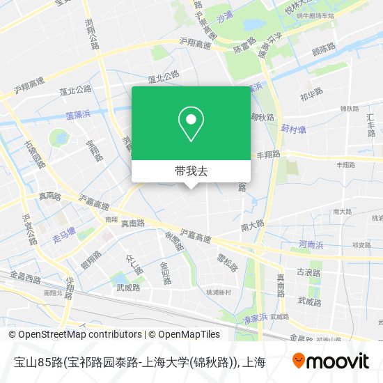 宝山85路(宝祁路园泰路-上海大学(锦秋路))地图