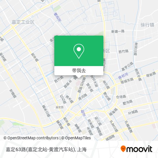 嘉定63路(嘉定北站-黄渡汽车站)地图