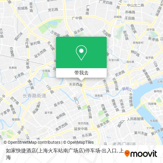如家快捷酒店(上海火车站南广场店)停车场-出入口地图