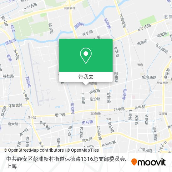 中共静安区彭浦新村街道保德路1316总支部委员会地图