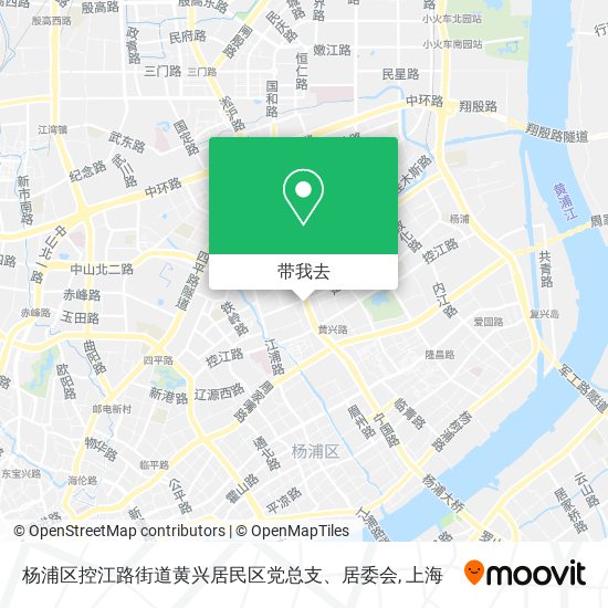 杨浦区控江路街道黄兴居民区党总支、居委会地图