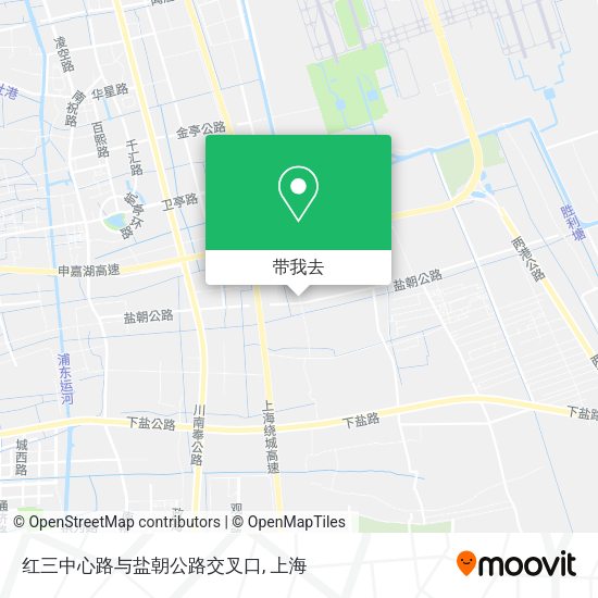 红三中心路与盐朝公路交叉口地图