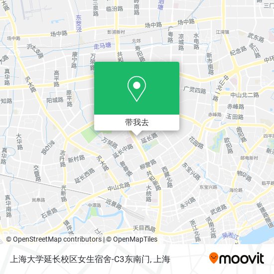 上海大学延长校区女生宿舍-C3东南门地图
