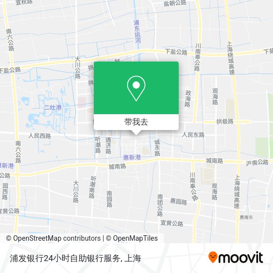浦发银行24小时自助银行服务地图