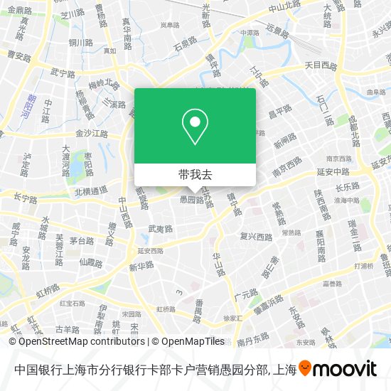 中国银行上海市分行银行卡部卡户营销愚园分部地图