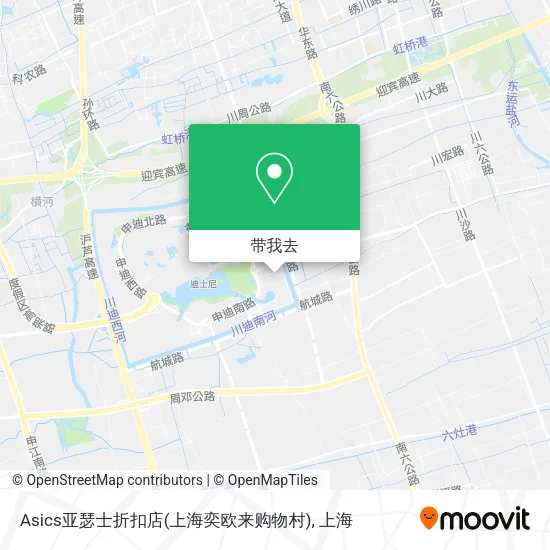 Asics亚瑟士折扣店(上海奕欧来购物村)地图