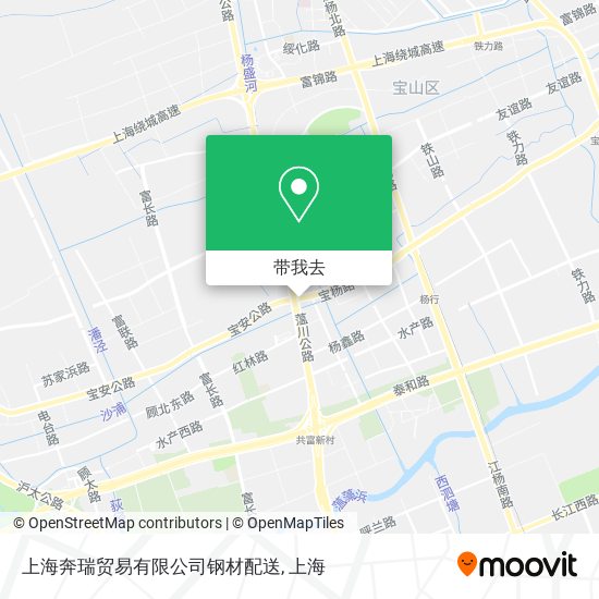 上海奔瑞贸易有限公司钢材配送地图