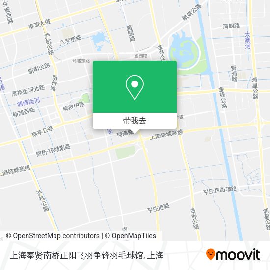 上海奉贤南桥正阳飞羽争锋羽毛球馆地图