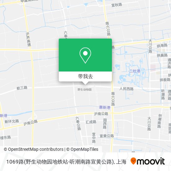 1069路(野生动物园地铁站-听潮南路宣黄公路)地图