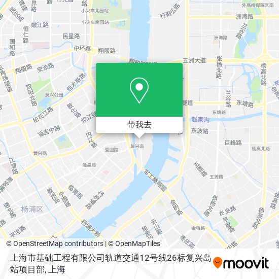 上海市基础工程有限公司轨道交通12号线26标复兴岛站项目部地图