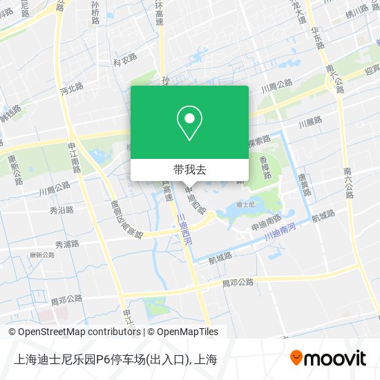 上海迪士尼乐园P6停车场(出入口)地图