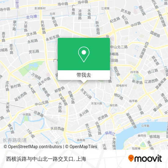 西横浜路与中山北一路交叉口地图