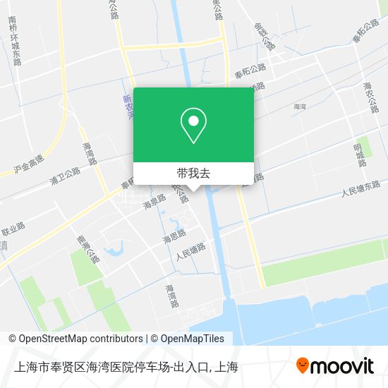 上海市奉贤区海湾医院停车场-出入口地图