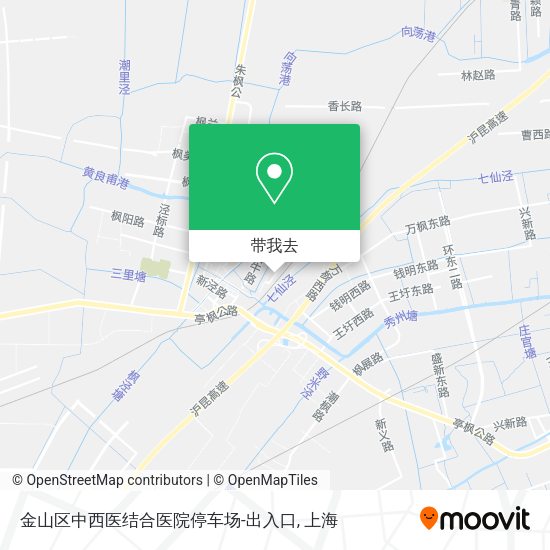金山区中西医结合医院停车场-出入口地图