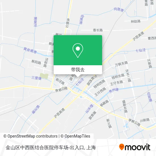金山区中西医结合医院停车场-出入口地图