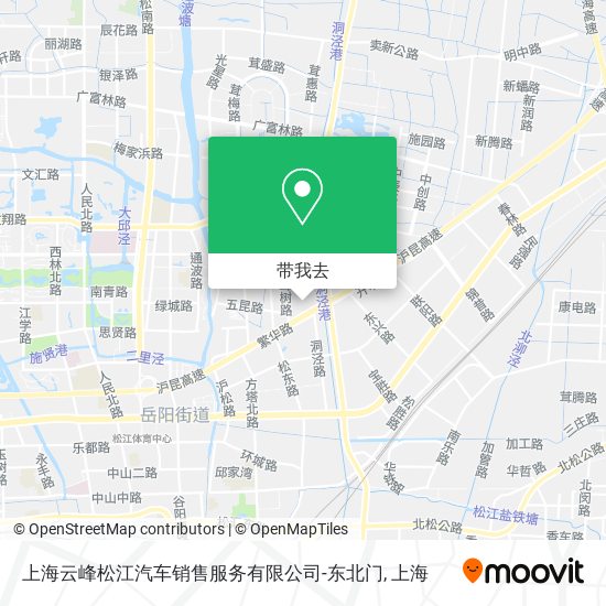 上海云峰松江汽车销售服务有限公司-东北门地图