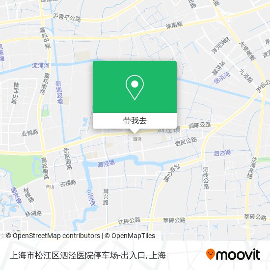 上海市松江区泗泾医院停车场-出入口地图
