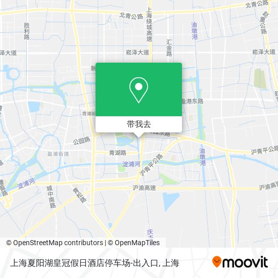 上海夏阳湖皇冠假日酒店停车场-出入口地图