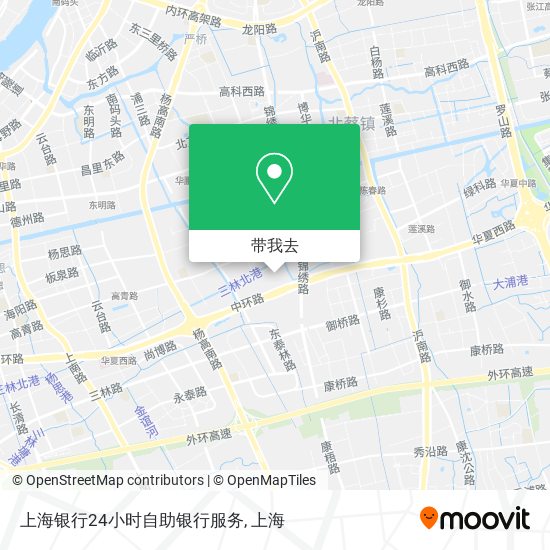 上海银行24小时自助银行服务地图