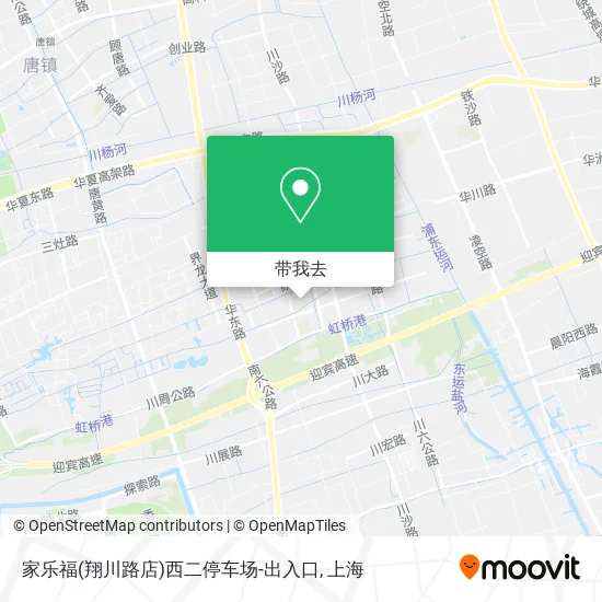 家乐福(翔川路店)西二停车场-出入口地图