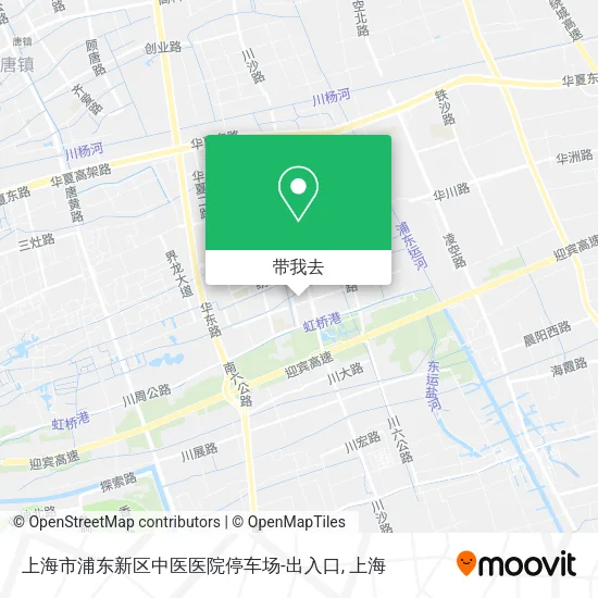 上海市浦东新区中医医院停车场-出入口地图
