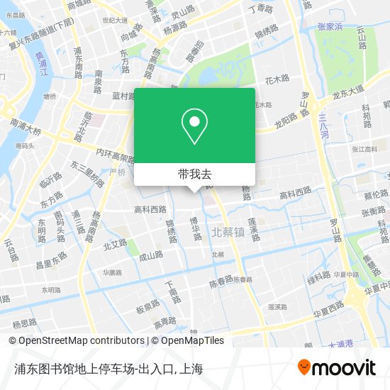 浦东图书馆地上停车场-出入口地图